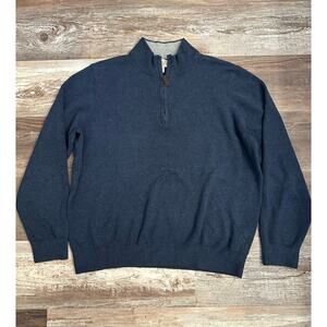 Faherty Men's Half-Zip Sweater - Deep Blue